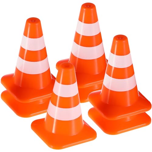 STOBOK Construction Cones 14pcs Miniature Road Cone Orange Mini Traffic s Toy Plastic Sign Road Toy Roadblock Sign Model Photo Prop Educational for Kids Small Orange s - Image 1