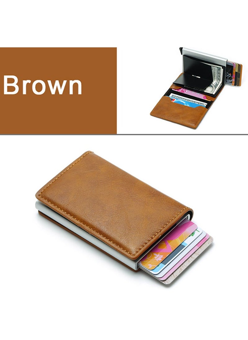 amazing - Slim Wallet for Men & Women Credit Card Holder RFID Blocking Leather Aluminum Business Card Case Wallet - Image 1