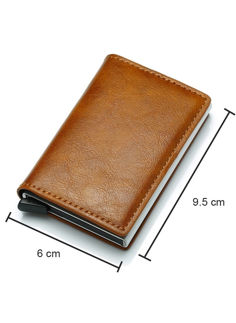 amazing - Slim Wallet for Men & Women Credit Card Holder RFID Blocking Leather Aluminum Business Card Case Wallet - Image 1