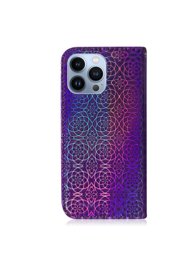 اس-توب جراب هاتف iPhone 15 Pro مصنوع من الجلد الملون مع مشبك مغناطيسي - Image 3