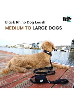 Black Rhino Heavy Duty Dog Leash - 6ft Long Leash for Medium and Large Dogs - Dual Handle Training Lead with Padded Grip, Bag, Reflective Stitching, and Weather Resistant  - Image 4