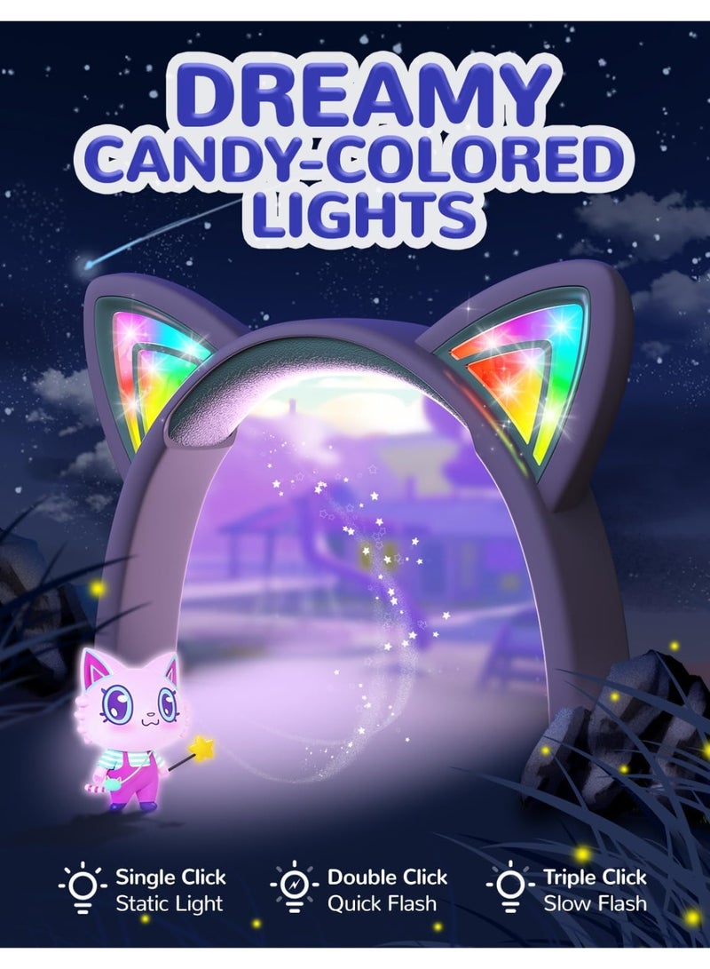 iClever Kids Headphones, LED Light Up Cat Ear, 85dBA Safe Volume, Stereo Sound Toddler Headphones, Foldable 3.5mm Wired Kids Headphone for Tablets School Travel - Image 4