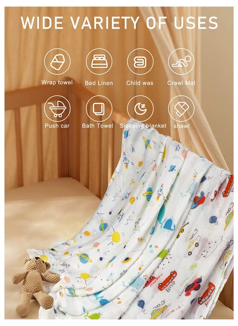 Mr. Penda 3 Pack Baby Swaddle Blanket Newborn Baby Swaddle Blanket Wrap Large Premium Knit Baby Burp Cloth Muslin Baby Blankets for Girls and Boys 120x110cm  - Image 3