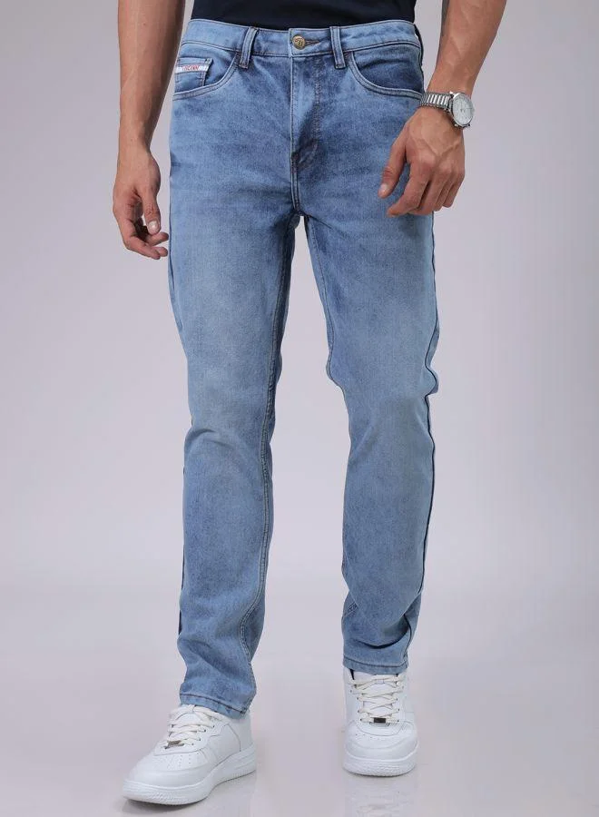 Men Slim Fit Solid Mid-Rise Jeans