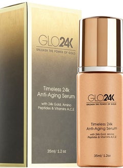 GLO24K UNLEASH THE POWER OF GOLD GLO24K Timeless Serum with 24k Gold, Peptides, and Vitamins A,C,E. A Powerful formula to nourish and revitalize your skin.  - Image 1