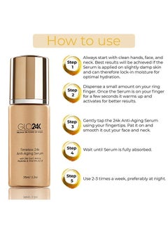 GLO24K UNLEASH THE POWER OF GOLD GLO24K Timeless Serum with 24k Gold, Peptides, and Vitamins A,C,E. A Powerful formula to nourish and revitalize your skin.  - Image 3