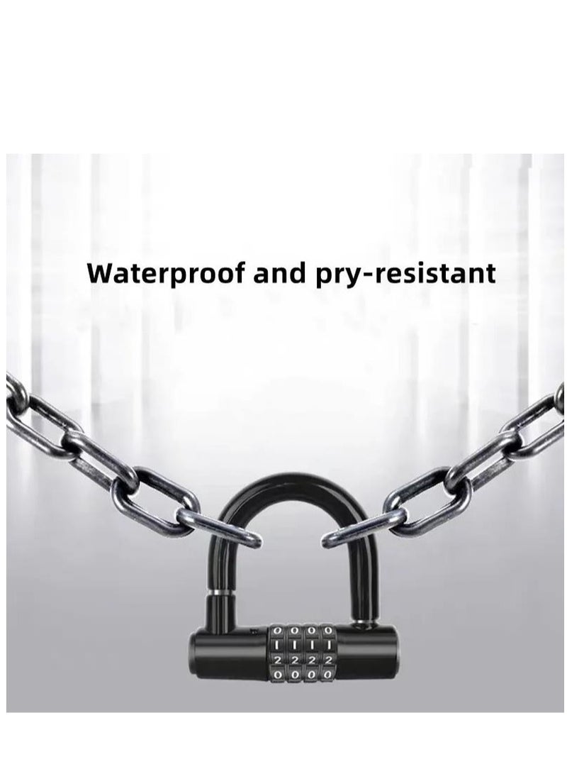 Y&D Bike Lock, Heavy Duty Outdoor Waterproof Lock with Resettable Code, Digit Combination Padlock, 4 Code Anti Theft for Gates, Mountain Bike, Scooter Gym, School, Shed & Lockers  - Image 2