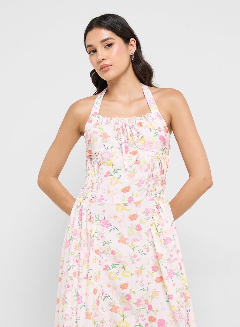 Ginger Floral Halter Midi Dress - Image 3