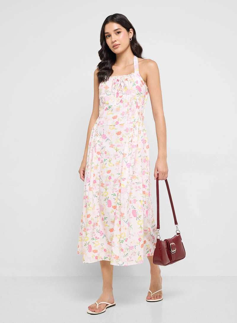 Ginger Floral Halter Midi Dress - Image 4