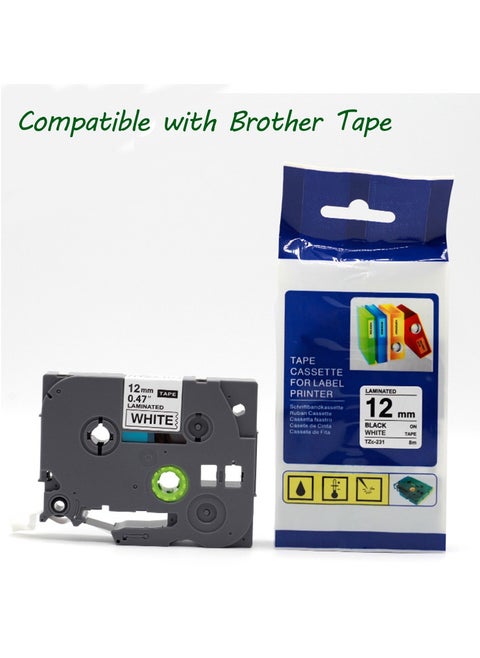 1-Piece P-Touch Laminated Tape 12mm Width Suitable for Label Printer Compatible With BROTHER Tape