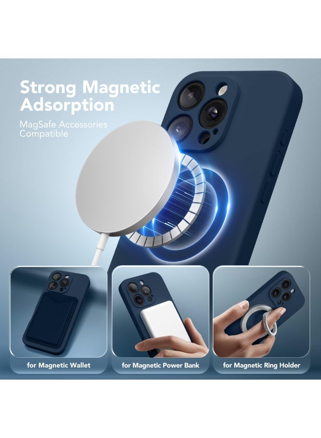 SUYDANBOX Magnetic for iPhone 16 Pro Max Case, Compatible with MagSafe, [Full Camera Protection][Screen Protector] Silicone Shockproof Protective Phone Case for iPhone 16 Pro Max 6.9", Cobalt Blue - Image 2