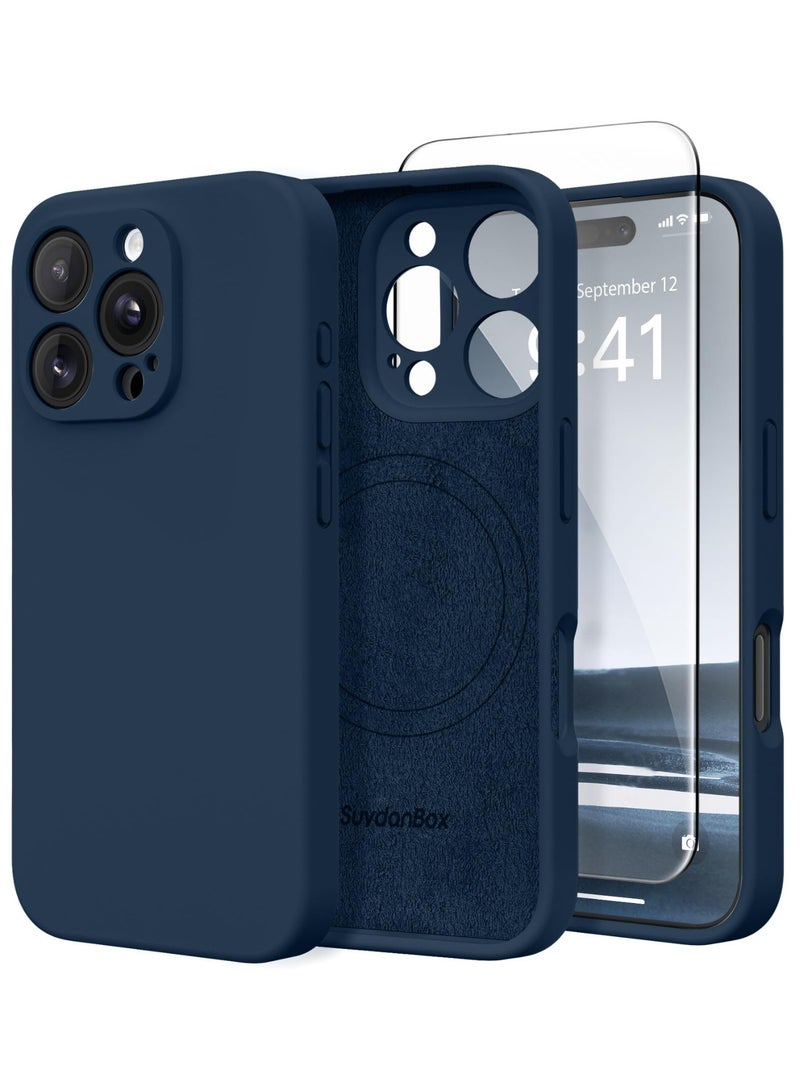 SUYDANBOX Magnetic for iPhone 16 Pro Max Case, Compatible with MagSafe, [Full Camera Protection][Screen Protector] Silicone Shockproof Protective Phone Case for iPhone 16 Pro Max 6.9", Cobalt Blue - Image 1