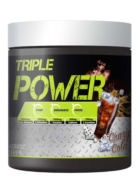 قبل التمرين، يعزز الطاقة، ويعزز التركيز والانتباه، ويزيد من التدفق والضخ، بنكهة الكولا المجنونة، 30 حصة - 300 جرام