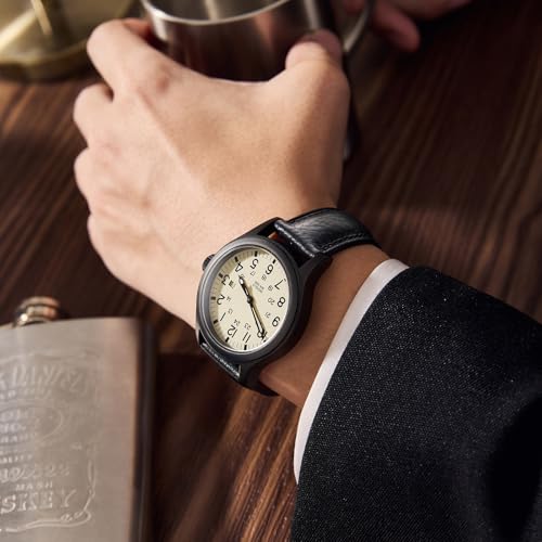 Getalia Italian leather Watch Band Tuscany Natural Vegetable-Tanned Full Grain Genuine Leather, Skin-Safe, Quick Release Replacement Watch Straps for Men and Women Thick and Soft (Black Width-21mm) - Image 4