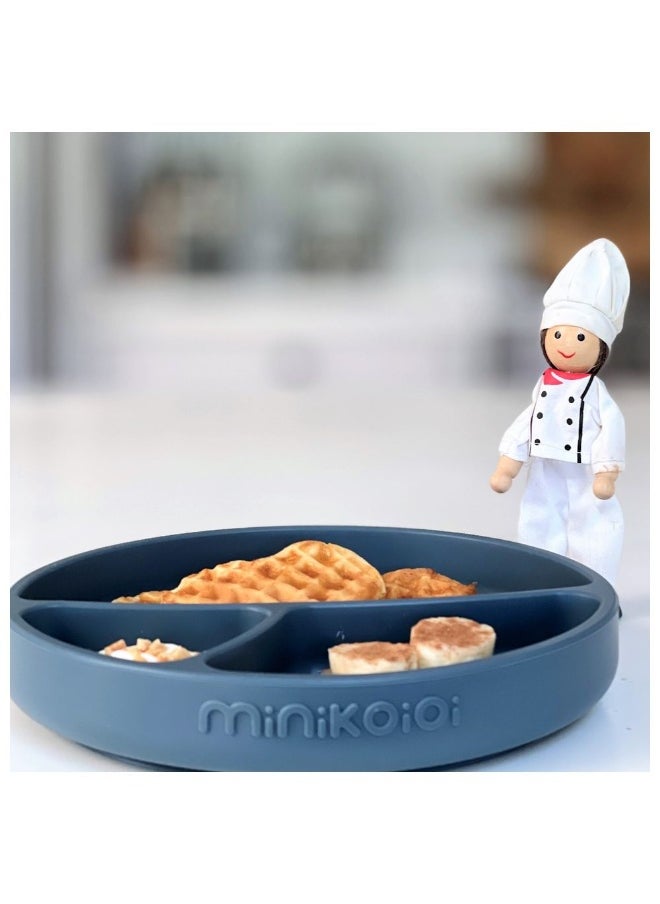 Minikoioi Silicone Dining Set of 3pcs  Deep Blue  - Image 2