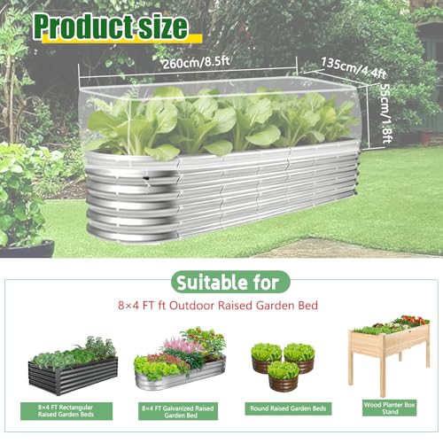 KSFTWUSOL 2 PCS Garden Netting for Raised Beds 4x8 Fine Mesh Raised Beds Garden Bug Netting Pest Barrier Screen with Drawstring for Plants to Keep Small Animals Pest Out Protect for Vegetables (4x8 FT) - Image 2