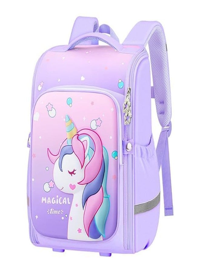 WONDERSPROUT Unicorn Backpack for Kids Girls Stylish Durable Water-Resistant Backpack Shoulder School Bags for Girls Kids Birthday Gift - Purple (1) - Image 1