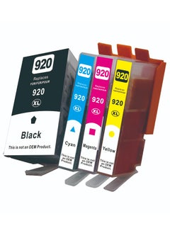 HP 920 920XL Ink Cartridges Replacement for HP Printers Officejet 6500 6500A 6000 7000 7500 7500A E709 (Black,Cyan,Magenta,Yellow,4-Pack)