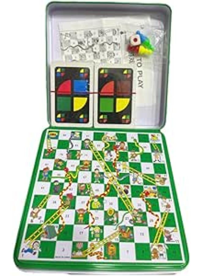 مجموعة لعبة لوحة الثعابين والسلالم المغناطيسية لعبة البطاقات الكلاسيكية