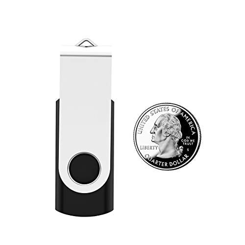Maspen 20 Pack 4GB Bulk USB 2.0 Flash Drives Thumb Drive Swivel Memory Stick JumpDrive, Black, 4 GB, 20 Pieces - Image 2