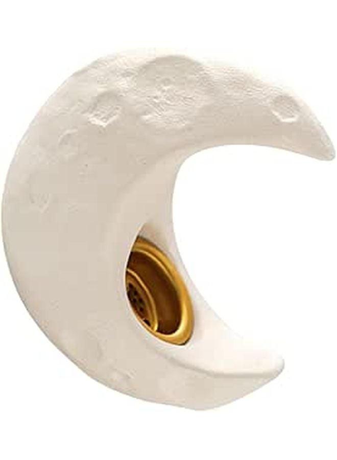 White Ceramic Moon Shaped Incense Burner Cone Holder Home Decor Ramadan Festival - Image 1