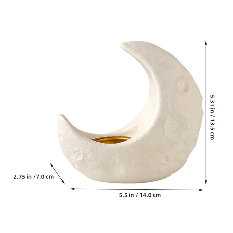 White Ceramic Moon Shaped Incense Burner Cone Holder Home Decor Ramadan Festival - Image 3