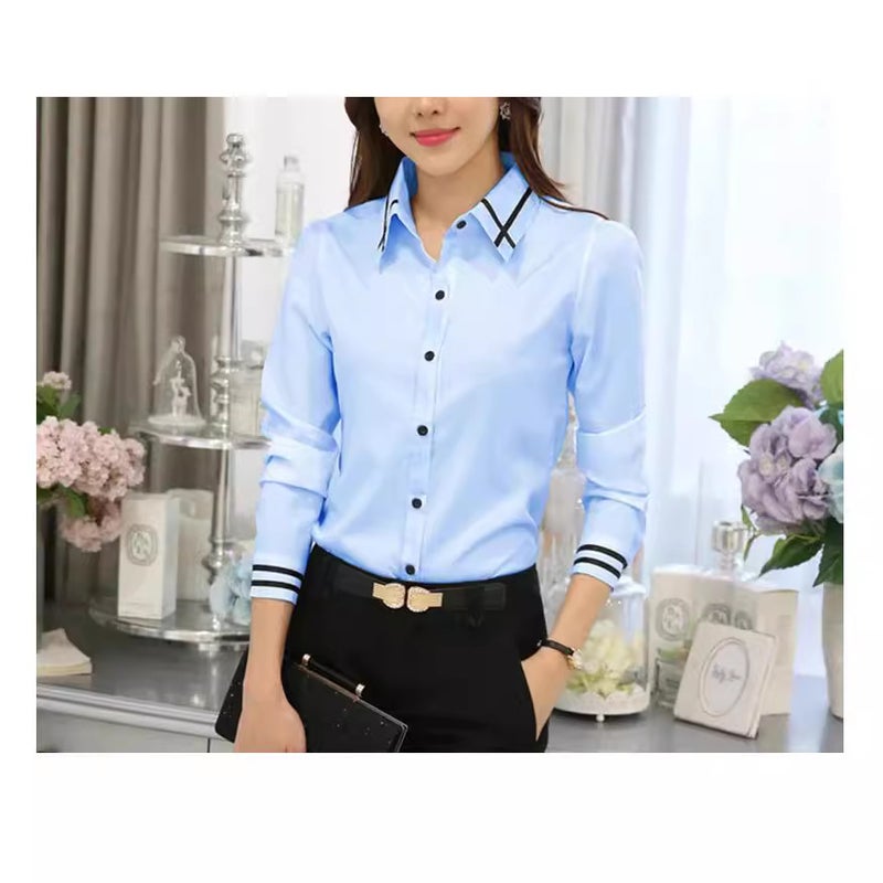 Professional Shirt Women'S Spring Shirt Fashion Simple Temperament Loose Long Sleeve Top Wg18 - Image 2