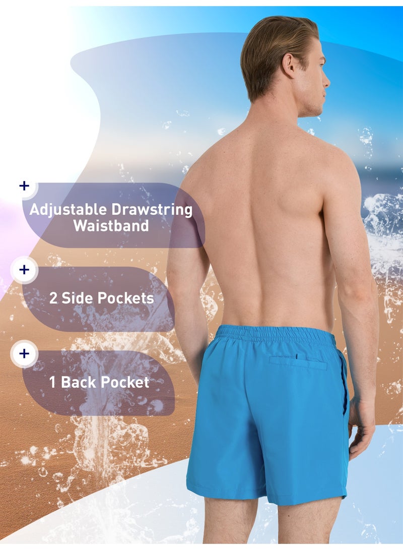 Joss Men's Swimming Shorts Blue – Quick-Drying, Adjustable Drawstring, Print Reveals When Wet, 2 Side Pockets, Back Pocket for Storage - Image 4