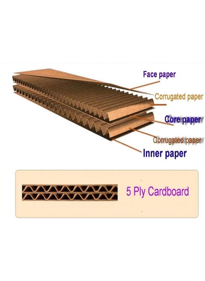 Biella 5 Ply Heavy Duty Double Wall Corrugated Cardboard Moving Box For Packaging, Shipping And Storage With Clear Tape 60X60X80Cm (44X44X44Cm)  - Image 2