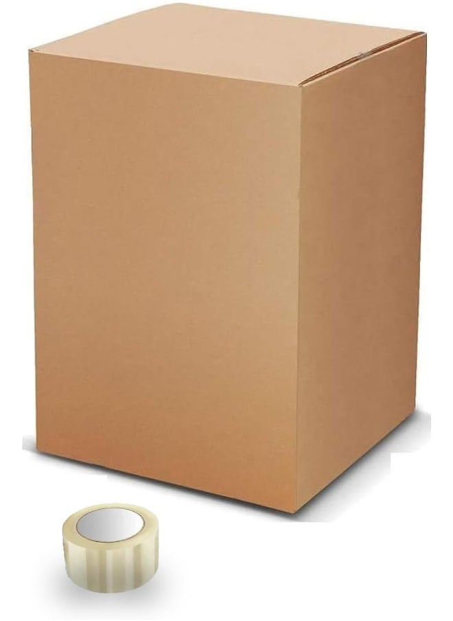 Biella 5 Ply Heavy Duty Double Wall Corrugated Cardboard Moving Box For Packaging, Shipping And Storage With Clear Tape 60X60X80Cm (44X44X44Cm)  - Image 1