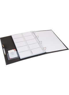 2K Artificial Leather Mechanism 10-Eye 500 Card Capacity Indexed Business Card Holder 26 x 32 cm Black  - Image 2