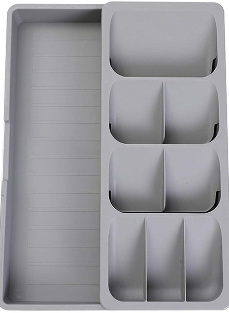 VIUAUAX Silverware Organizer Storage Tray,Cutlery Expandable Organizer for Kitchen Drawer Holding Flatware Spoons Forks  - Image 1