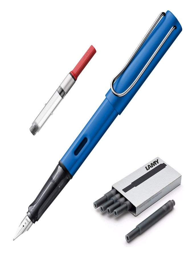 Boxiti AL-Star | Ocean Blue | Fine Nib + 5 Black Ink Cartridges and Converter - Image 1