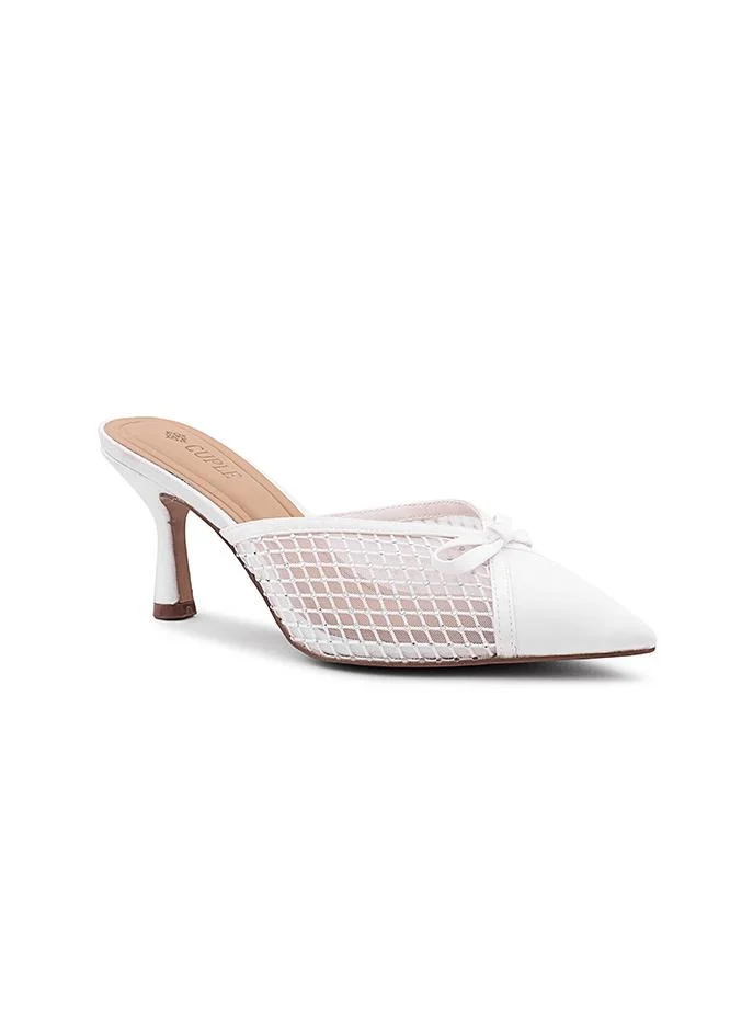 كابلي Cuple Mesh Bow Detail Heeled Mules