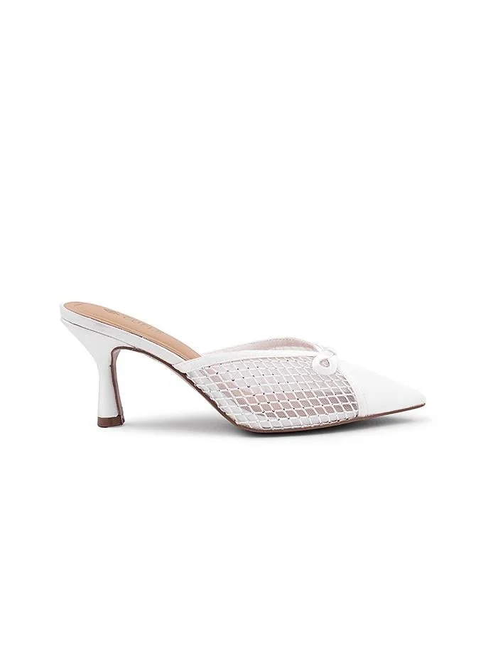 كابلي Cuple Mesh Bow Detail Heeled Mules