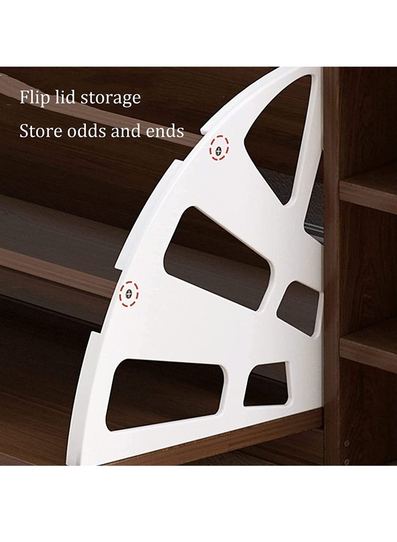 DUSALA Wooden Rack Bench Shoe Changing Stool Foldable Seat Shoe Rack Cabinet Nonwoven Fabric Cover Closet Shoes Rack Organizer Multi-Function Storage Shoes Rack (Without Cabinet Black) - Image 4