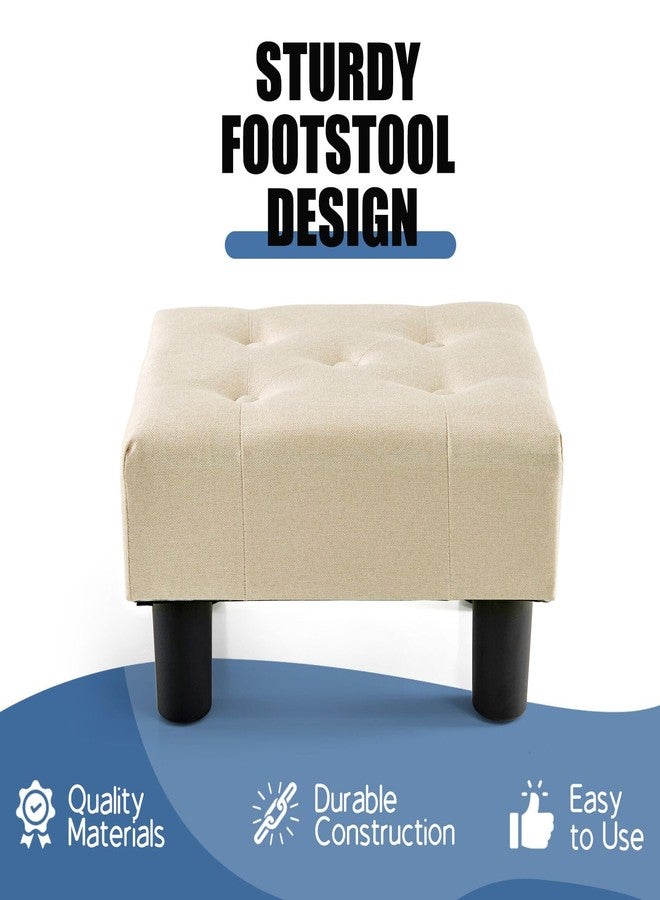 BRIAN & DANY Small Foot Stool, Velvet Foot Stools with Legs, Stable Small Footstool for Living Room, Grey - Image 3
