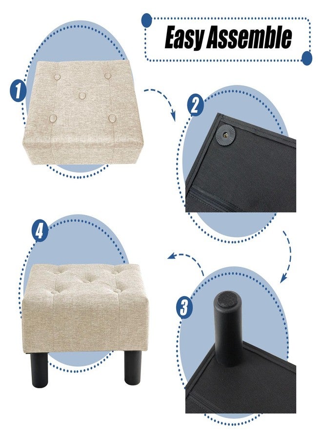 BRIAN & DANY Small Foot Stool, Velvet Foot Stools with Legs, Stable Small Footstool for Living Room, Grey - Image 4