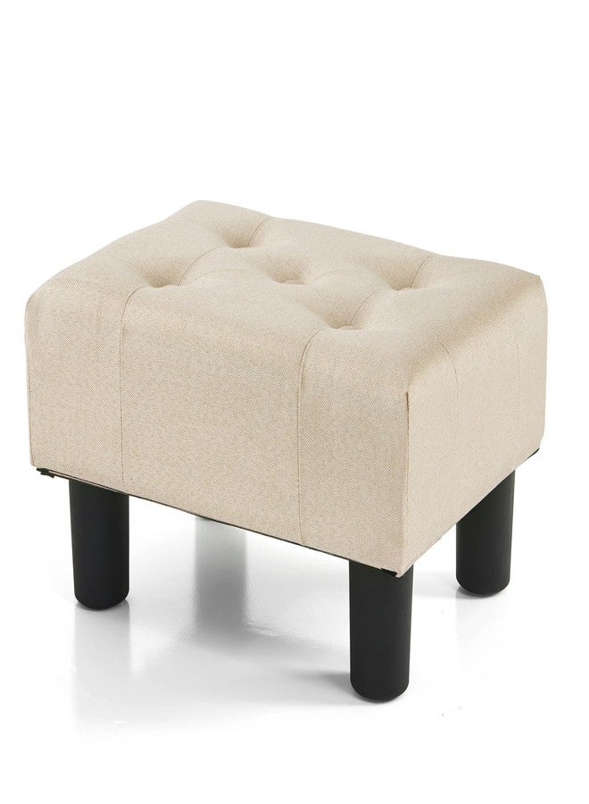 BRIAN & DANY Small Foot Stool, Velvet Foot Stools with Legs, Stable Small Footstool for Living Room, Grey - Image 1