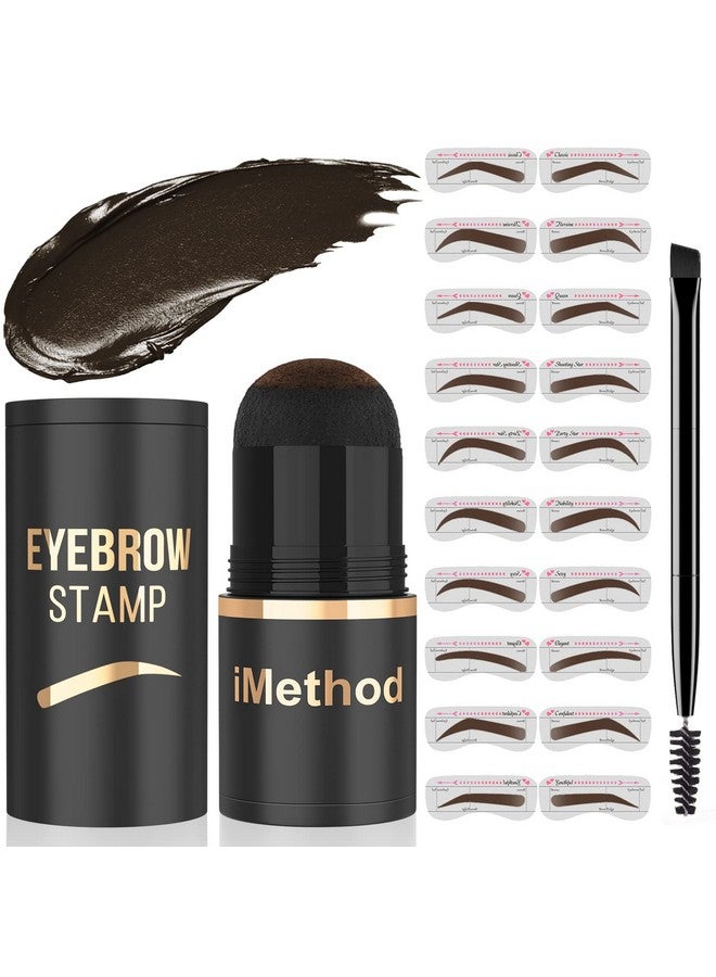 iMethod Eyebrow Stamp And Eyebrow Stencil Kit Eyebrow Stamping Kit For Perfect Eyebrow Makeup Eyebrow Pomade 20 Eye Brow Shaping Kit Easy To Use Longlasting Black Brown - Image 1