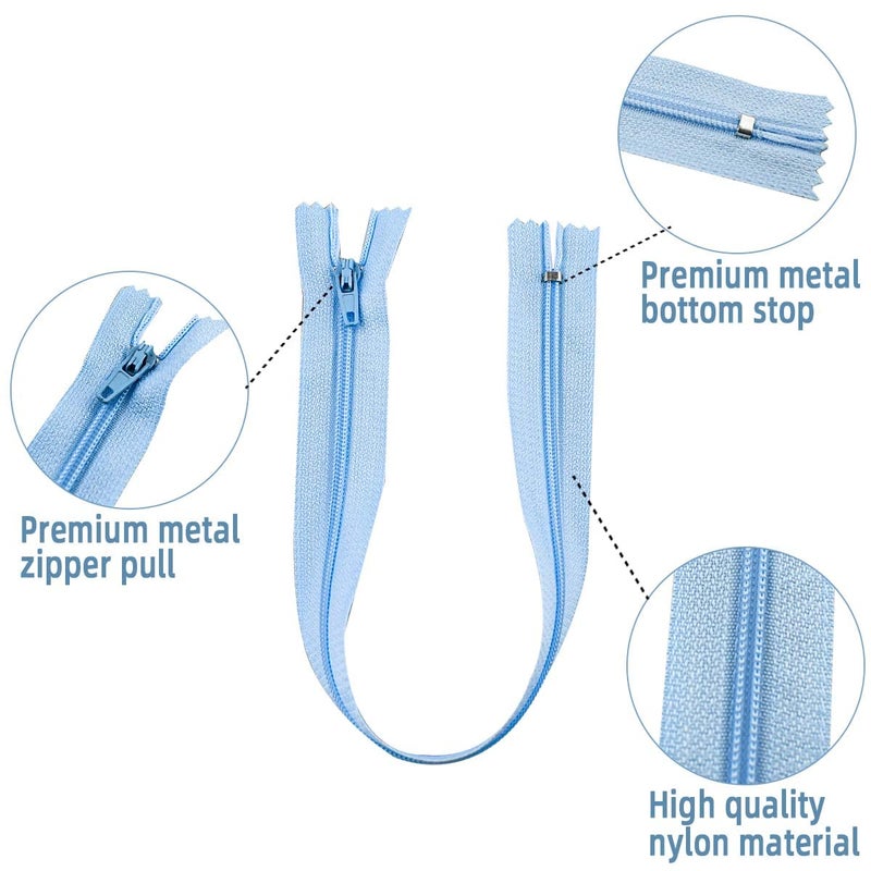 yuntop 20 Pcs Nylon Coil Zippers Sewing Zippers for Tailor Sewing in 20 Assorted Colors Colorful Crafts Bulk Zipper Supplies Mixed Color Invisible Zipper for Bags Garment Craft DIY Accessories (12 Inches) - Image 4