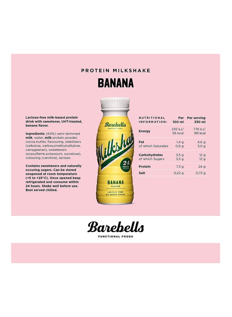 Barebells Protein Milkshake 330ml Pack of 8 (Banana) - Image 4