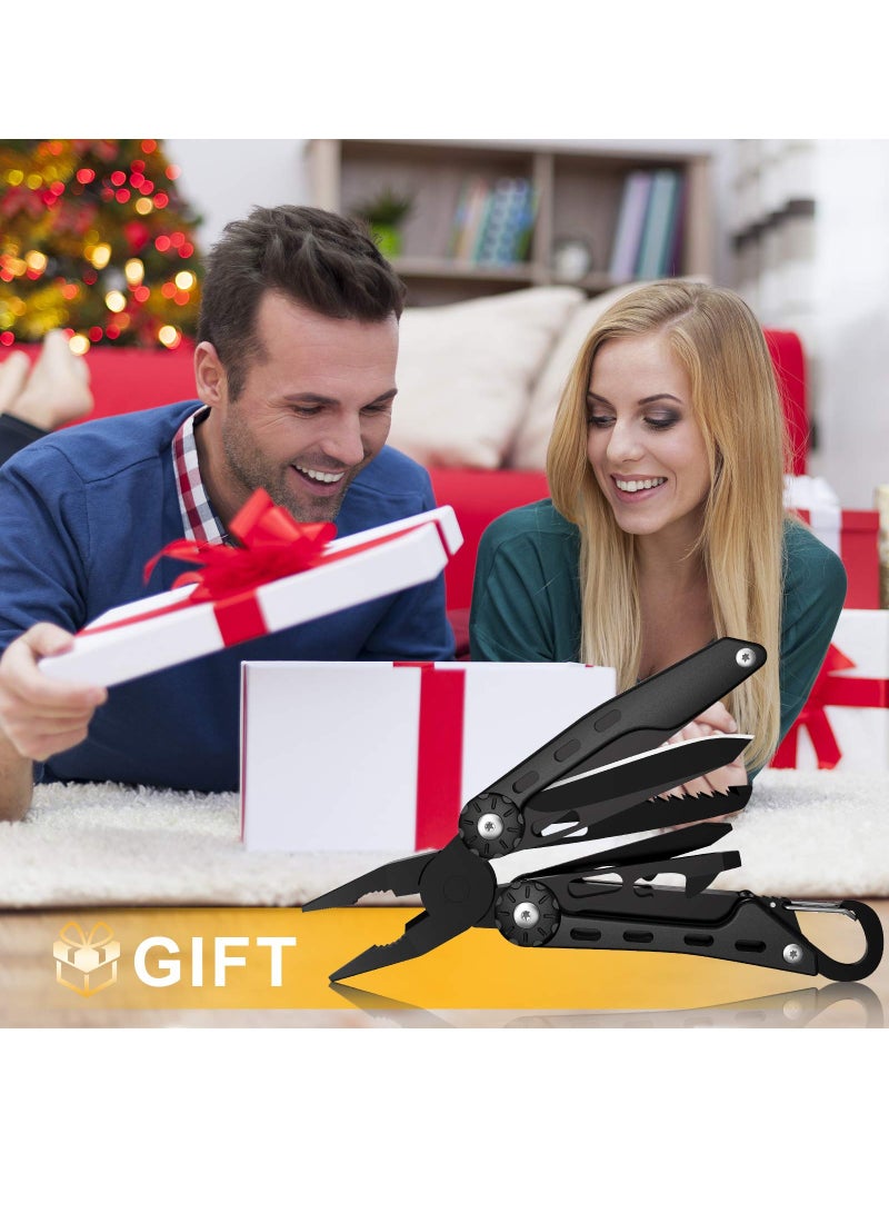 KASTWAVE Multitool Pliers Pocket Knife, Professional Stainless Steel EDC Multitool with Safety Lock, Cool Tool Gifts for Men Dad Husband Him with Nylon Sheath - Image 5