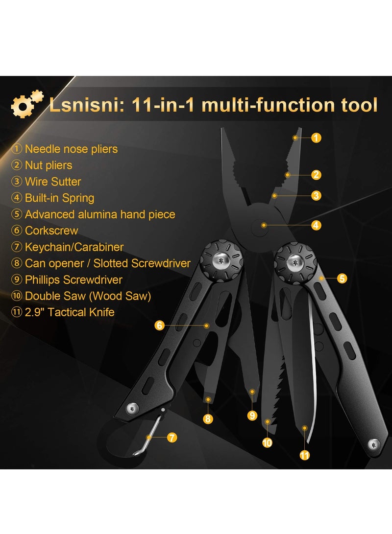 KASTWAVE Multitool Pliers Pocket Knife, Professional Stainless Steel EDC Multitool with Safety Lock, Cool Tool Gifts for Men Dad Husband Him with Nylon Sheath - Image 2