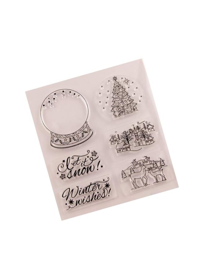 كلاراكو طوابع سيليكون شفافة لعيد الميلاد، شجرة عيد الميلاد، رنة، قرية عيد الميلاد، منازل، دع الثلج يتساقط، نمط، سجل القصاصات، الحرف اليدوية، بطاقة ألبوم الصور، مذكرات الديكور - Image 3