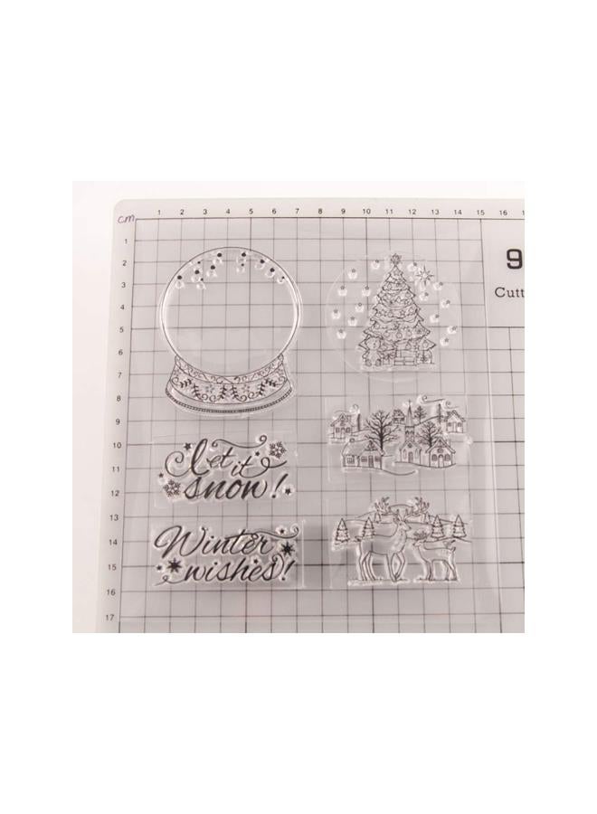 كلاراكو طوابع سيليكون شفافة لعيد الميلاد، شجرة عيد الميلاد، رنة، قرية عيد الميلاد، منازل، دع الثلج يتساقط، نمط، سجل القصاصات، الحرف اليدوية، بطاقة ألبوم الصور، مذكرات الديكور - Image 5