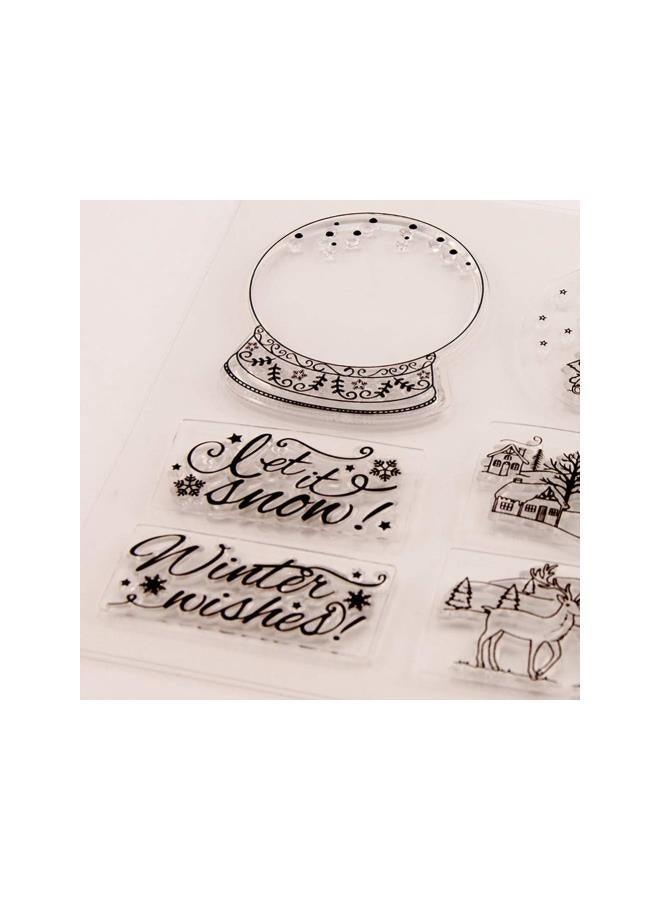 كلاراكو طوابع سيليكون شفافة لعيد الميلاد، شجرة عيد الميلاد، رنة، قرية عيد الميلاد، منازل، دع الثلج يتساقط، نمط، سجل القصاصات، الحرف اليدوية، بطاقة ألبوم الصور، مذكرات الديكور - Image 4