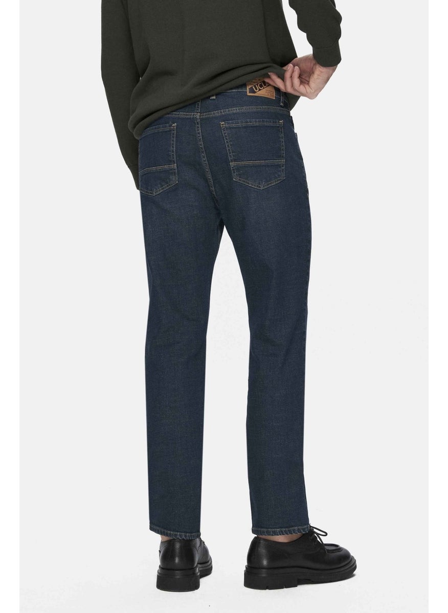 UCLA Murray Green Denim Embroidered Standard Fit Men's Trousers  - Image 3
