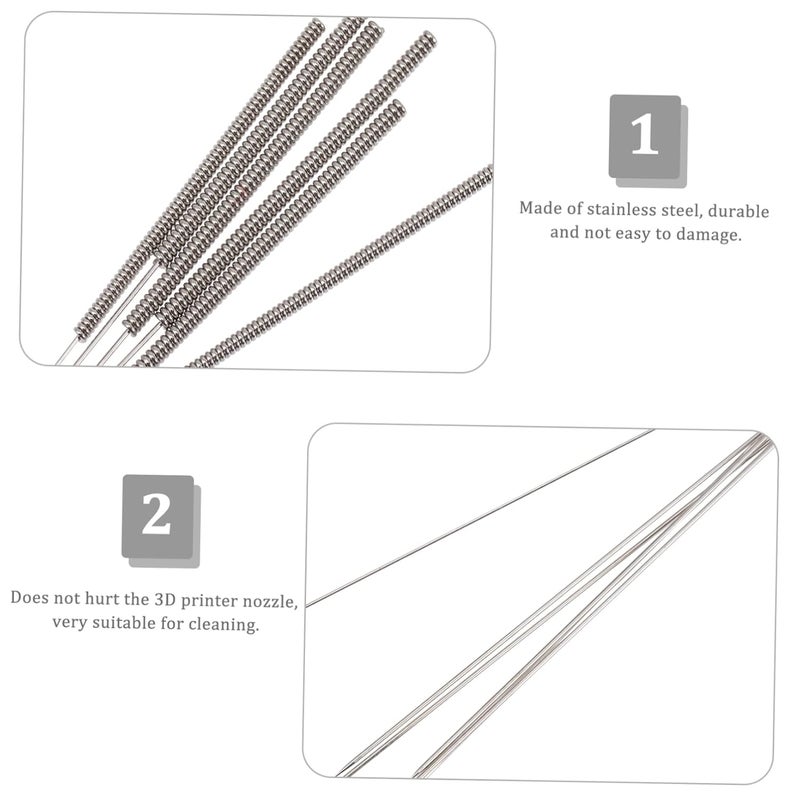Nozzle Cleaning Steel Needle for Printer 10pcs Set Stainless Steel Easy to Use 3D Printer - Image 5