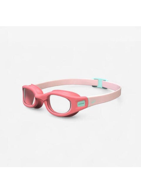 نظارة سباحة مقاس S بعدسات شفافة - SOFT بينك/تركواز